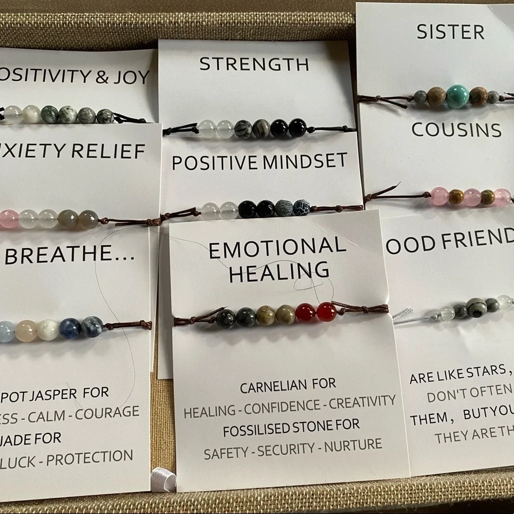 Positive & Joy Crystal Bracelet Healing Wish Inspirational Friendship bracelet
